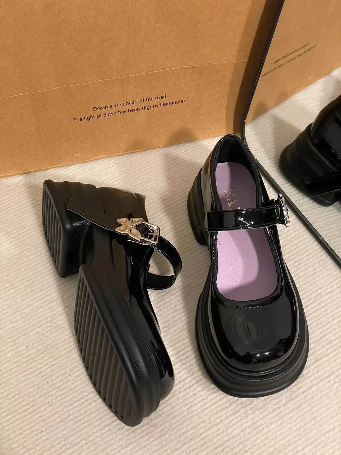 Mary Jane Schuhe Für Damen British Style Mit Dicker Sohle_voghion.com