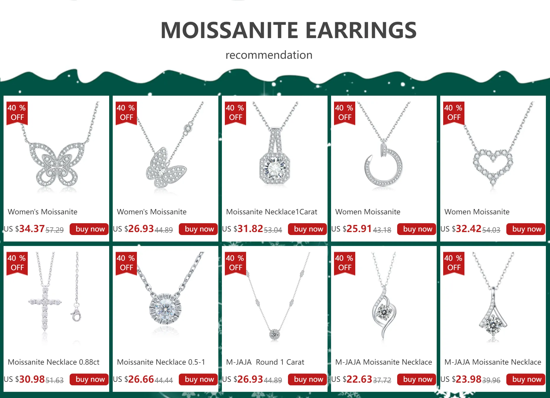 Moissanite Heart Necklace Sterling Silver Adjustable Pendant_voghion.com