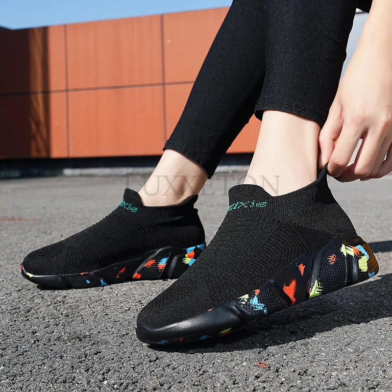Lightweight Breathable Mesh Fabric Comfortable And Versatile Thick Soled Sports Outdoor Casual Shoes For Couples_voghion.com