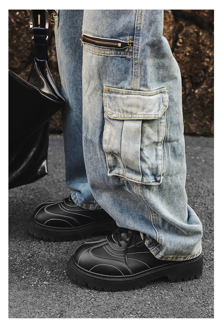 Homens casuais rendas até estilo britânico sola grossa oxfords de alta qualidade derby moda confortável sapatos ao ar livre masculino 39-44_voghion.com