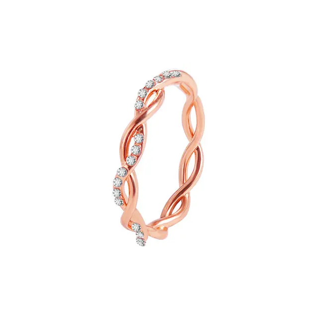 Klar lager krystalbryllup til kvinder Kvinde Klassisk Sier Farve Golden Twist Bruderinge Gaver Smykketilbehør_voghion.com