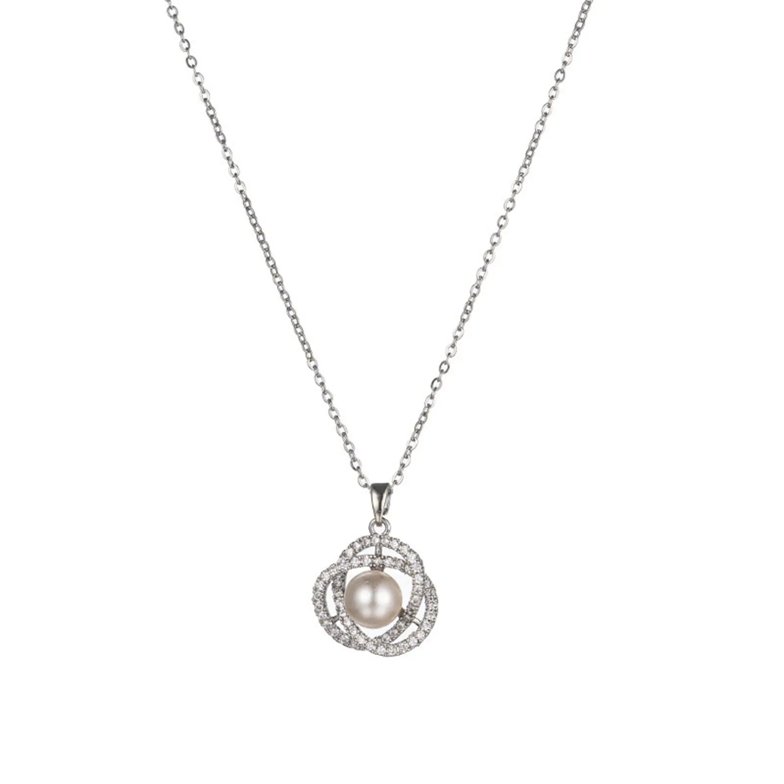 Catene Elegante Collana con Ciondolo Micro Borchiato Smalto_voghion.com