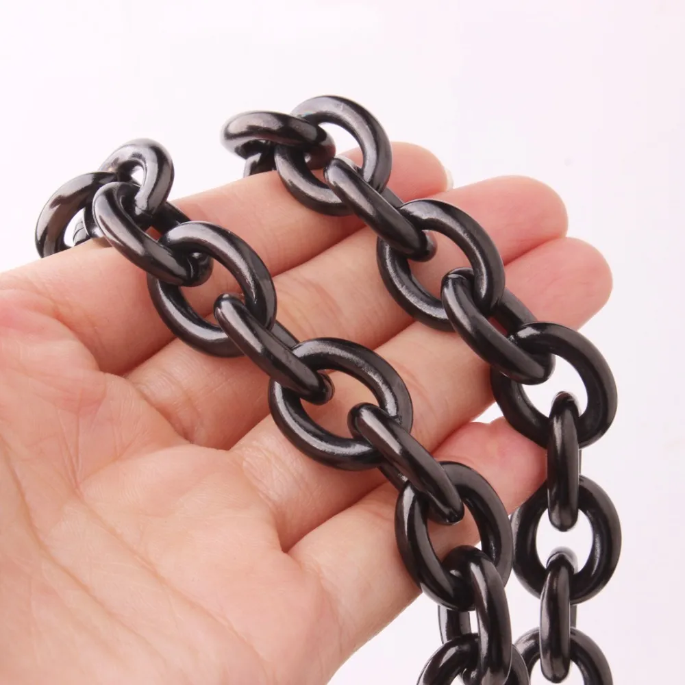 Chains 8/11/13/15mm 8"-40" Fashion Black Tone Stainless Steel Womens Mens Rolo Oval Link Necklaces JewelleryChains_voghion.com