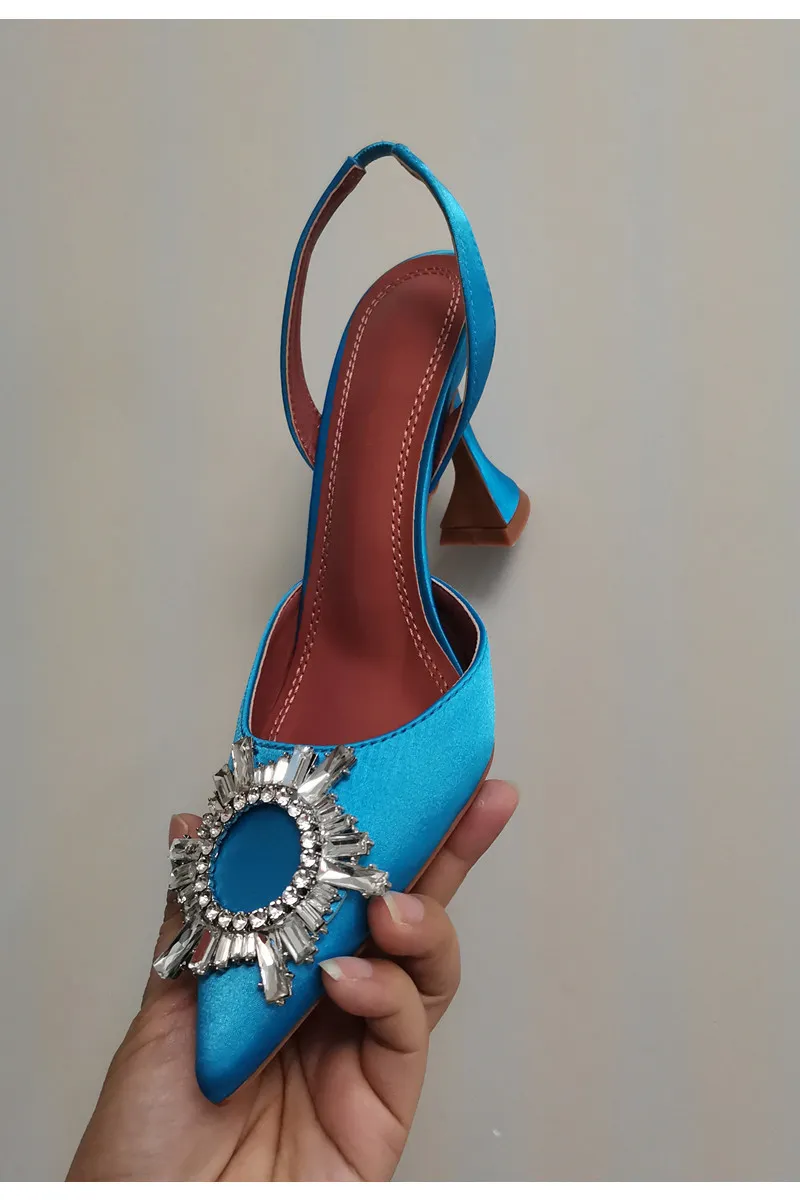 Sandali da donna stile stella 2024 eleganti con punta affilata, scarpe estive da ufficio, alla moda, con tacchi alti, sandali da gladiatore_voghion.com