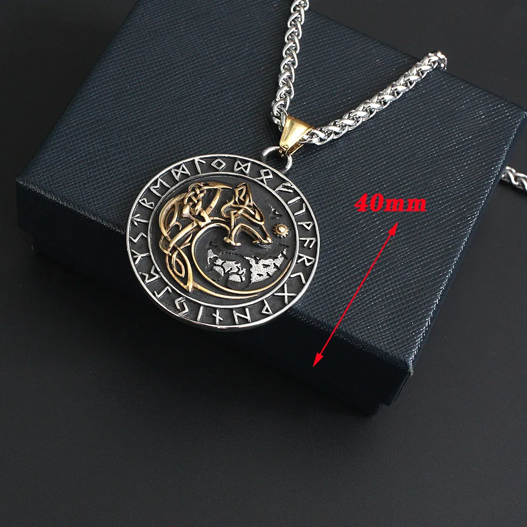 Wolf Anhänger Halskette Edelstahl Punk Schmuck Für Damen Herren_voghion.com