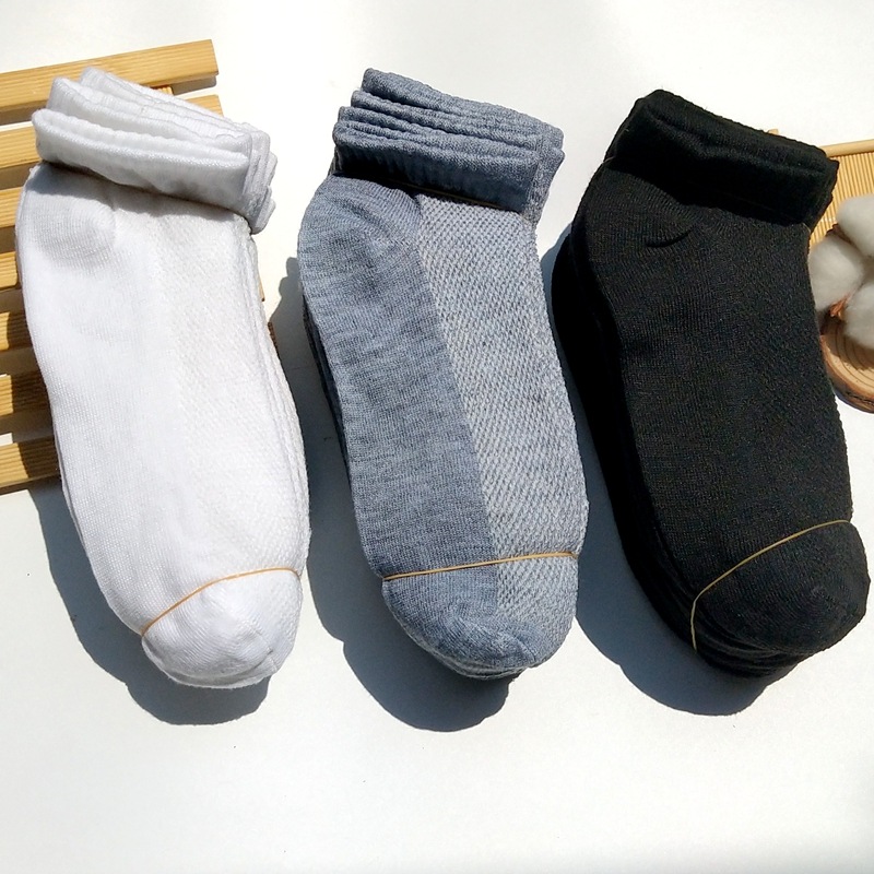 2025d Solid Color Mesh Summer New Low-Cut Boat Cotton Casual Men's Socks_voghion.com