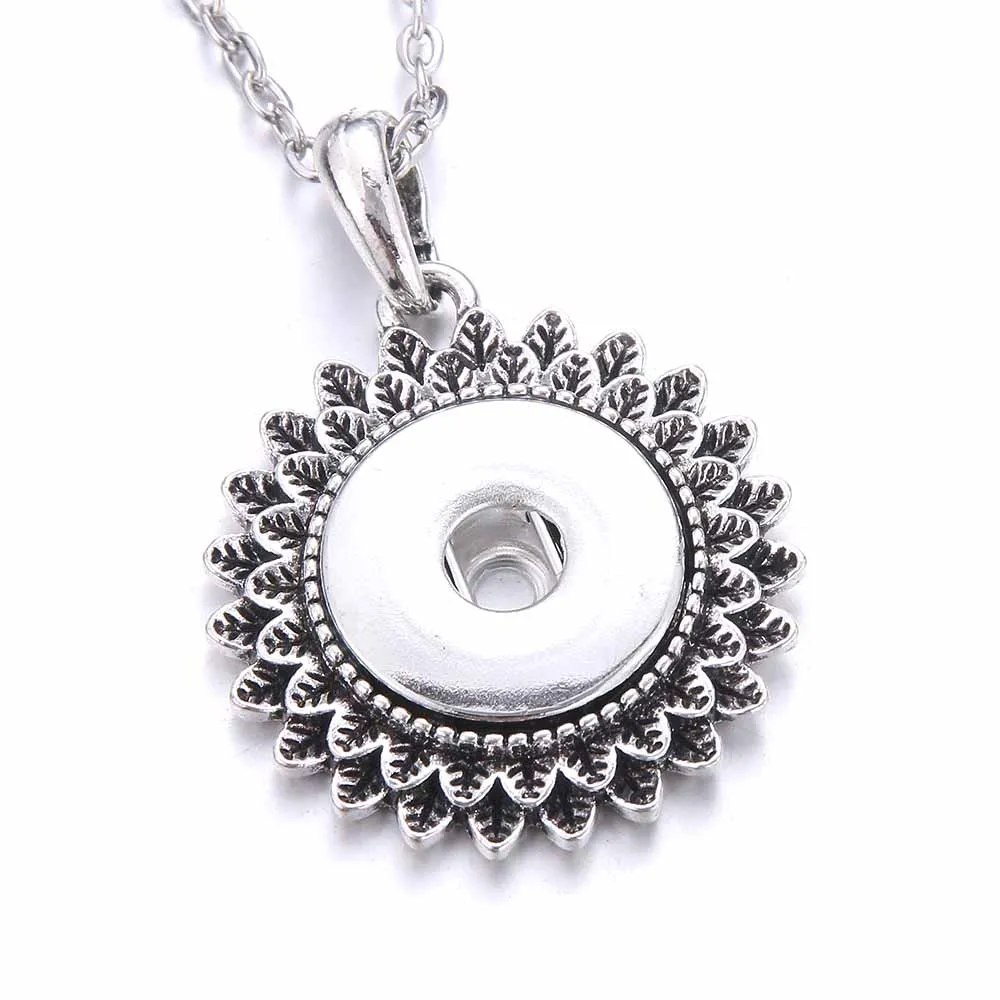 Collane con ciondolo Bottone a pressione Gioielli Vintage Alta qualità Metallo 18mm Collana per donne Ragazze Gioielli fai da teCiondolo Sidn22_voghion.com