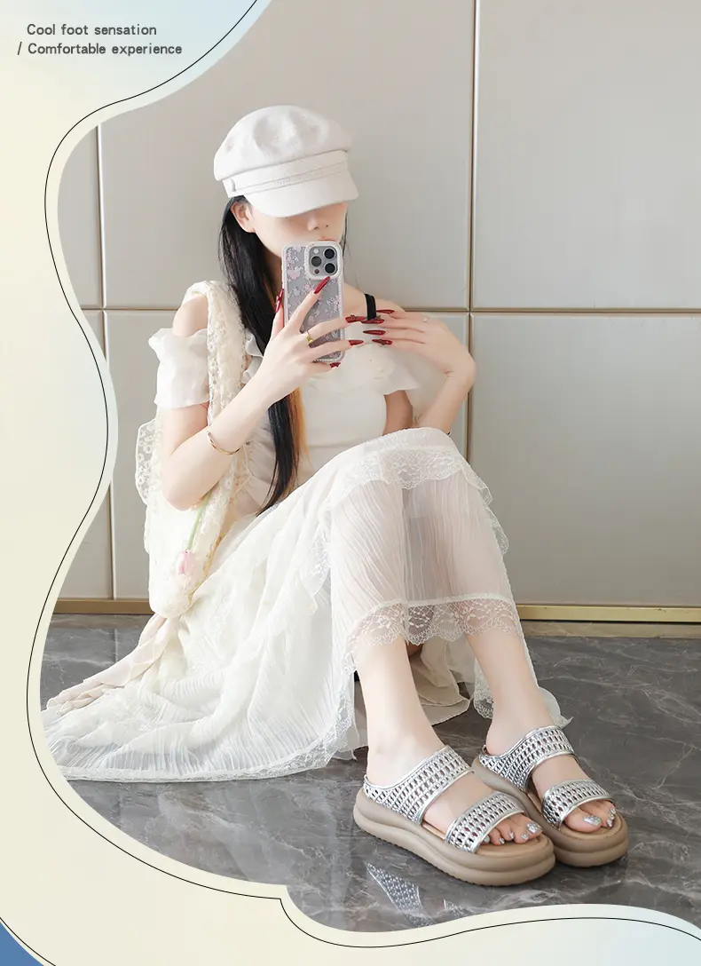Pantofole donna traforate sandali comodi per piedi larghi_voghion.com
