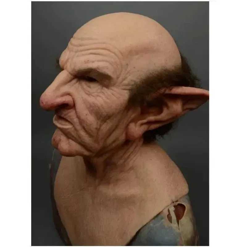 Ny morfar Mormor Halloween spetsiga öron Gammel man Head Party Erbjuder Skrämmande Cosplay rekvisita Mask TerrorXJ240905_voghion.com
