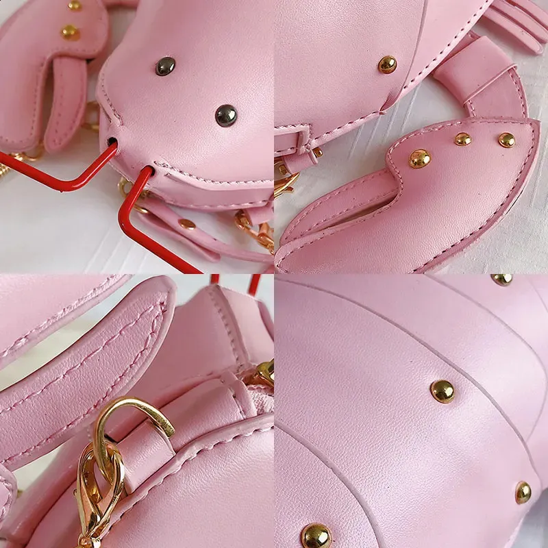 Modische, süße Umhängetaschen aus PU-Leder in Hummerform für Frauen, Schultertasche für Damen, Umhängetasche 240820_voghion.com