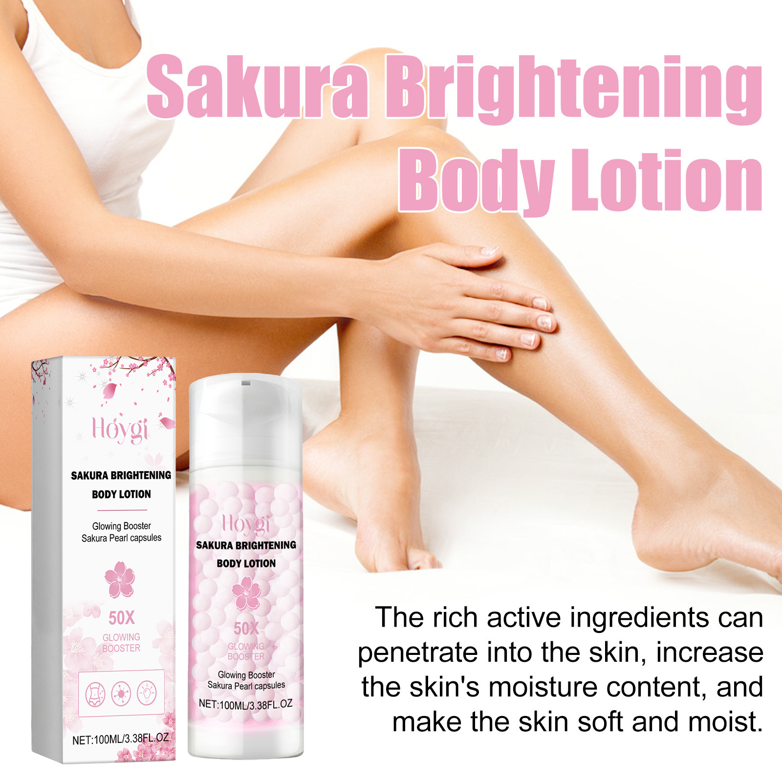 Hoygi Cherry Blossom Body Improves Darkness, Deeply Moisturizes Cleans Back Acne Brightening and Whitening Moisturizing_voghion.com