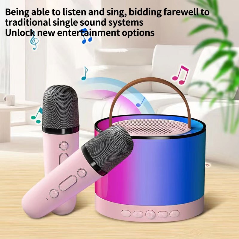 K12 Mini Karaoke Altoparlante audio wireless Microfono Bluetooth KTV portatile per la casa con 1 microfono_voghion.com