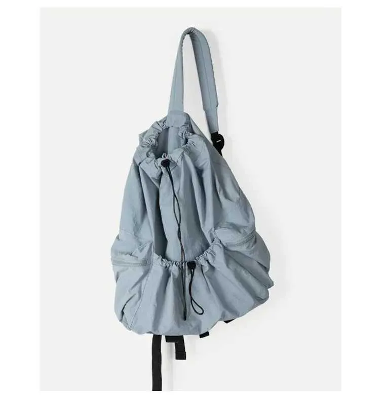 Fashionable Women's Nylon Drawstring Backpack Casual Travel Bag_voghion.com