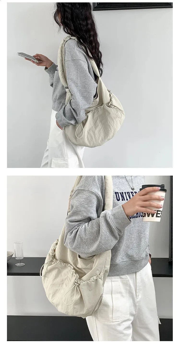 Damen Cloud Bag Nylon Schultertasche Umhängetasche Modern_voghion.com
