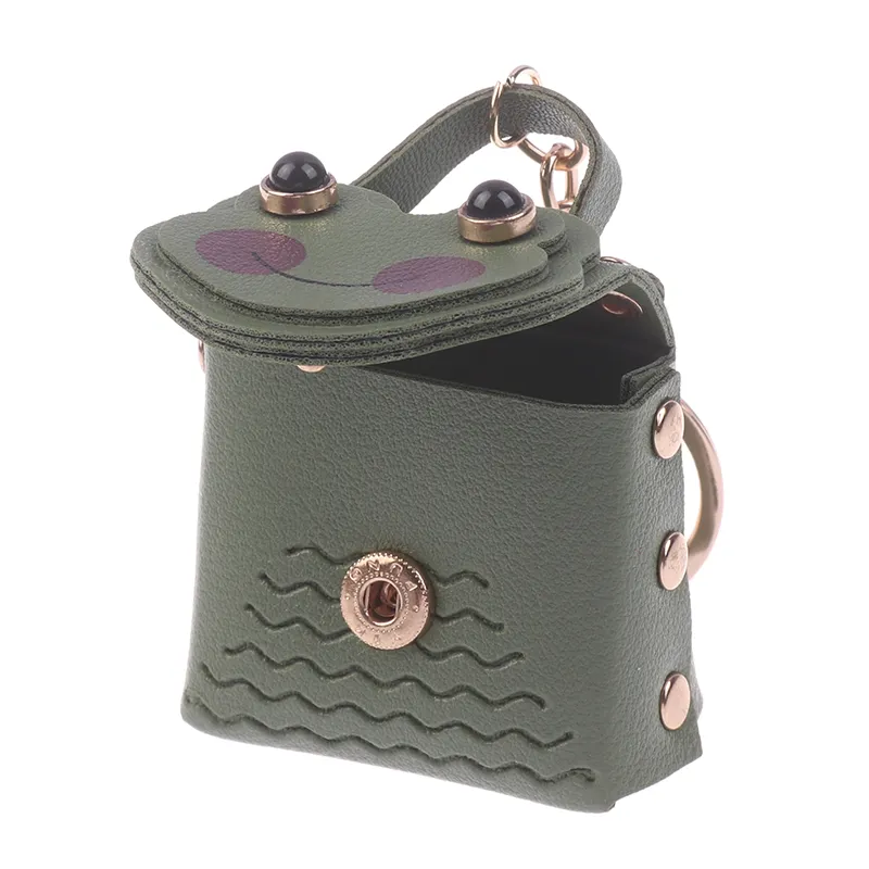 Creative Leather Frog Coin Purse Car Key Chain Pendant Bluetooth Headset Cute Keychain Mini Storage Bag_voghion.com