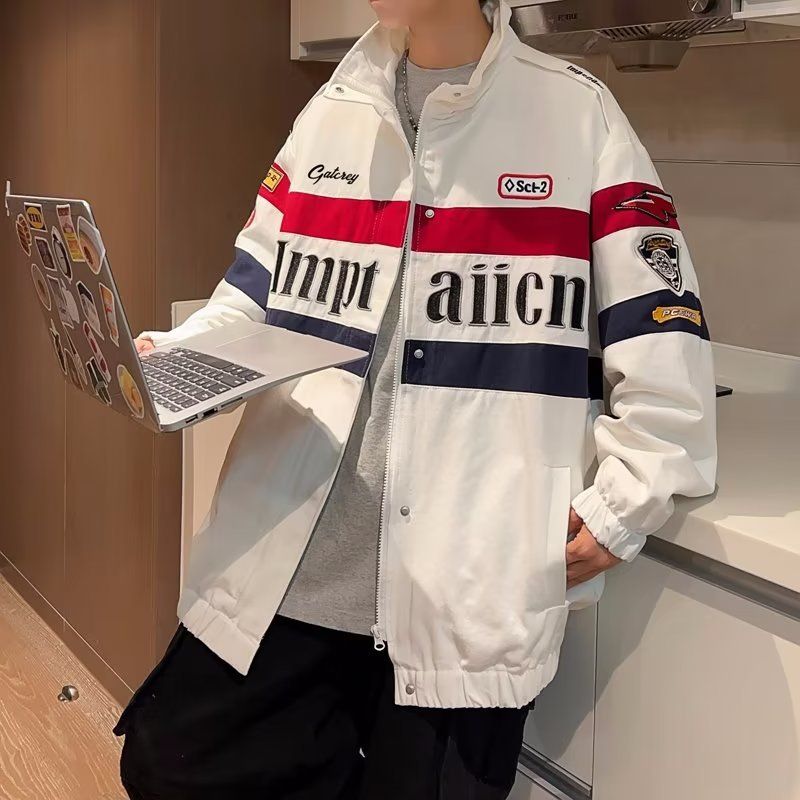 Baggy Racing Suit Trendy Baseball Jacket_voghion.com