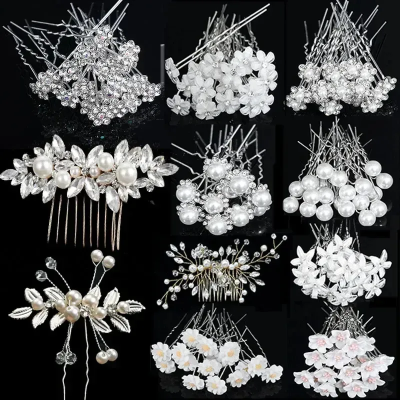 Clips Barrettes Crystal Pearl Hairpin Vine Tiaras Head Piece Comb Headband Hairpins Hairbands Accessories Wedding Bridal_voghion.com