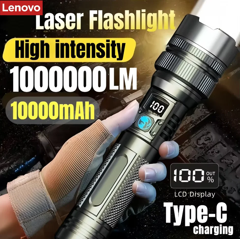 Super Bright Led Flashlight Rechargeable With Digital Display_voghion.com