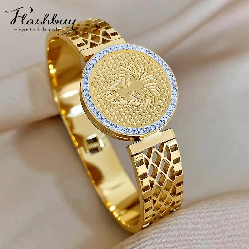 Chunky Rhinestone Bangle Bracelet For Women And Men Jewellery_voghion.com
