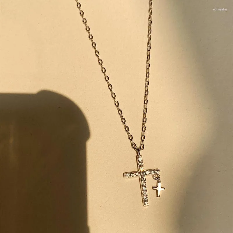 Anheng Halskjeder Glitrende Zirkon Halskjede For Kvinner Mote Elegant Minimalistisk Kors Geometrisk Sommer Kragebeinkjede_voghion.com