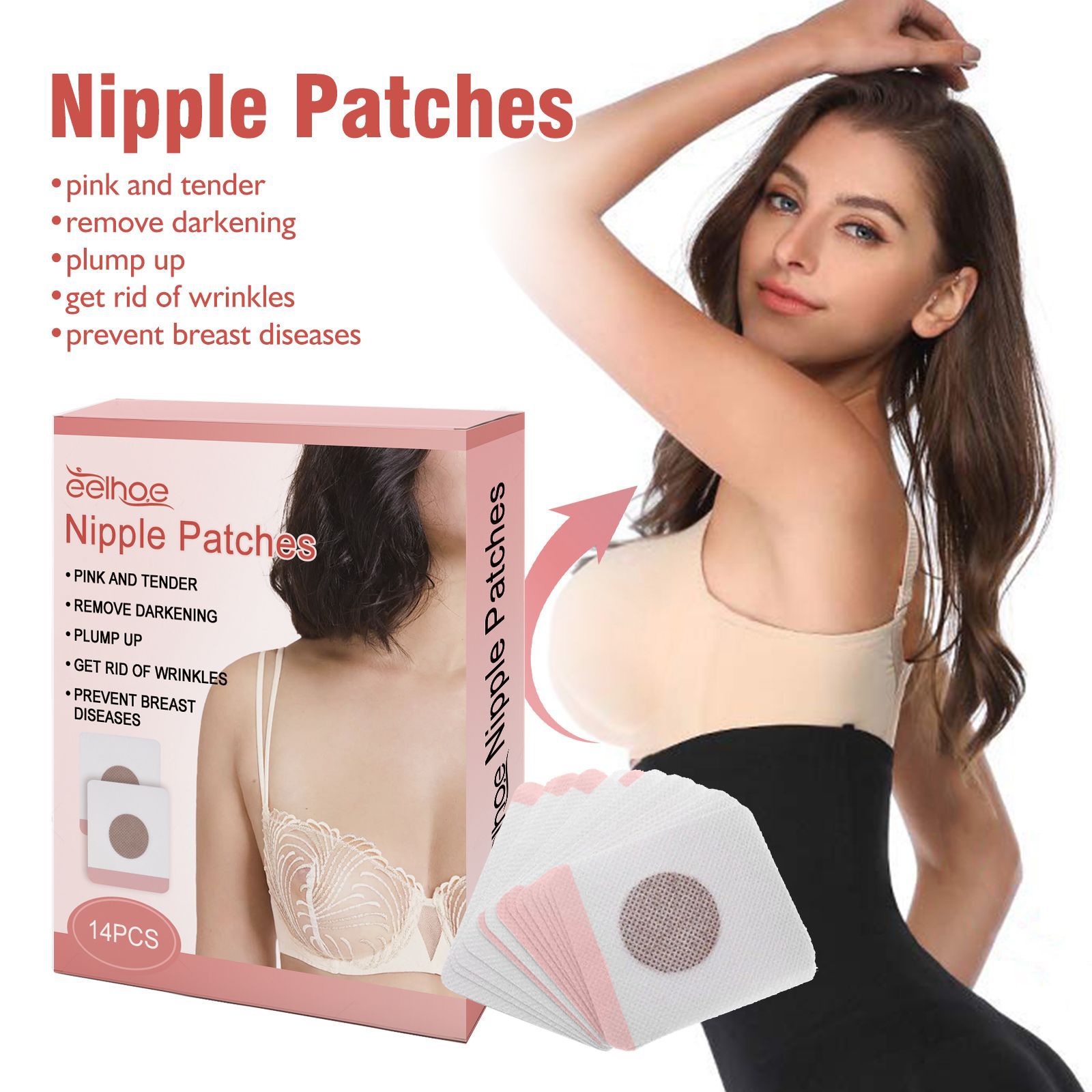 EELHOE nipple is tight, plump, full, with a pad that lifts the chest prevents sagging. Massage and beauty breast patch_voghion.com