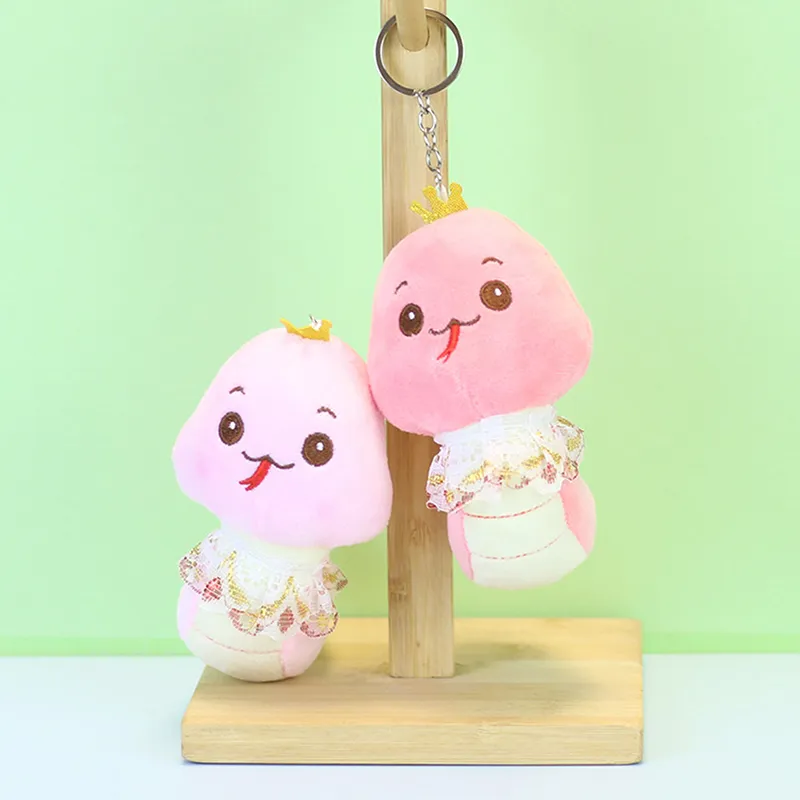 12CM süße freche Cartoon kleine Schlange Plüsch Spielzeug Schlüsselanhänger Schlafzimmer Dekoration Sternzeichen Maskottchen Puppe Geschenk_voghion.com