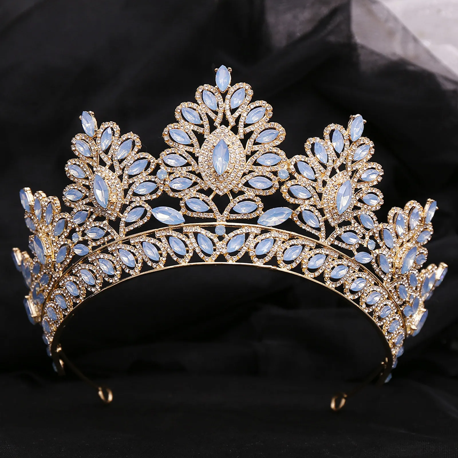 Gioielli Grandi diademi di cristallo barocco Corona nuziale per spose Accessori per capelli da donna Copricapi Principessa Concorso couronne_voghion.com