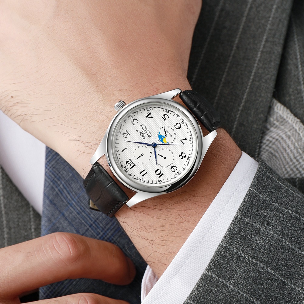 Dreiäugiges Paarpaar, personalisiertes Temperament, blaue Nadel mit einfacher Business-Herrenuhr, OL-Damenuhr_voghion.com