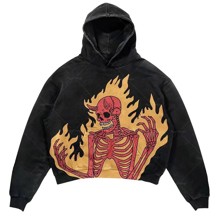 Herren-Designer-Skelett-Sweatshirts im Y2K-Stil, lockere Fleece-Kapuzenpullover für Männer und Frauen, High Street, lässige, übergroße Hoodies_voghion.com
