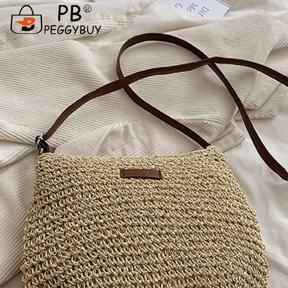Borsa a tracolla estiva da donna in tessuto, per le vacanze, la spiaggia, semplice, borsa a tracolla casual, pochette da donna_voghion.com