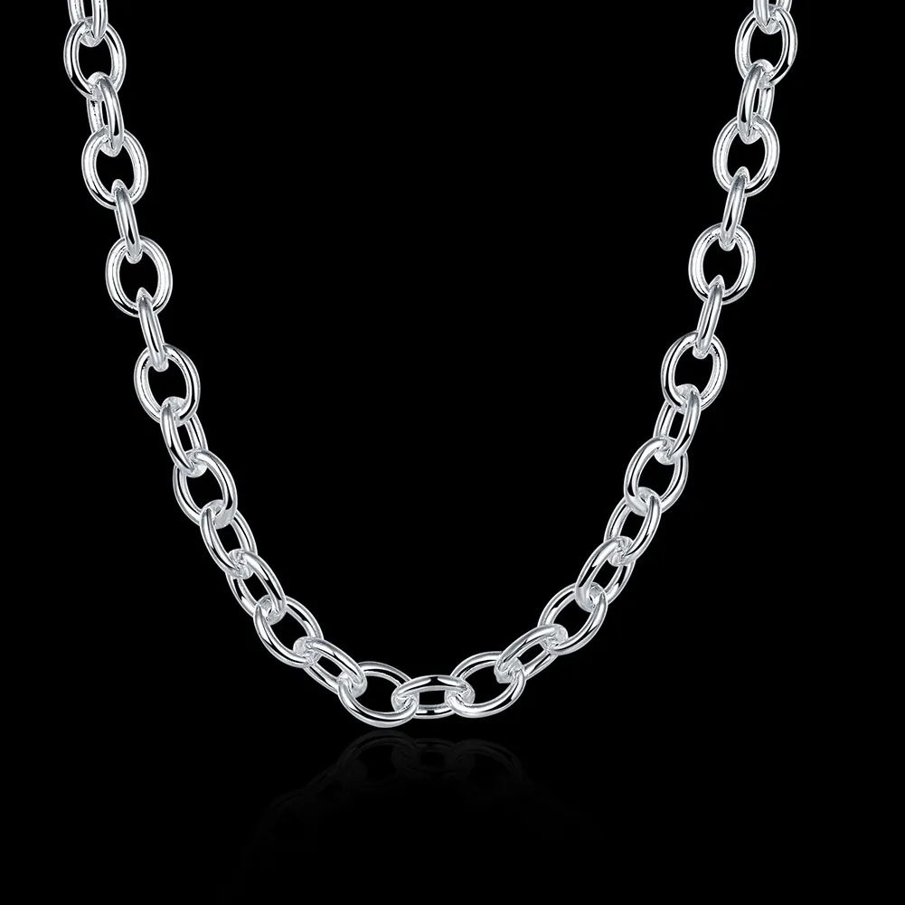 Ketten Fabrik Direkt 100% Sterling Silber Halskette für Frau Männer Mode Charme 18 Zoll Kette Schmuck Party Wdding Geschenk_voghion.com
