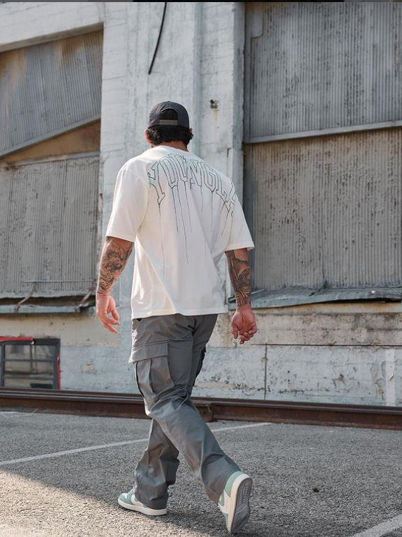 T-shirt ampia estiva da uomo in cotone girocollo casual fitness corsa sportiva a maniche corte da uomo_voghion.com