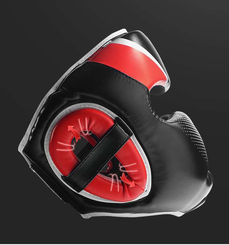 Casque de boxe en BN épais, offrant une protection complète pour le combat Sanda sans angle mort._voghion.com