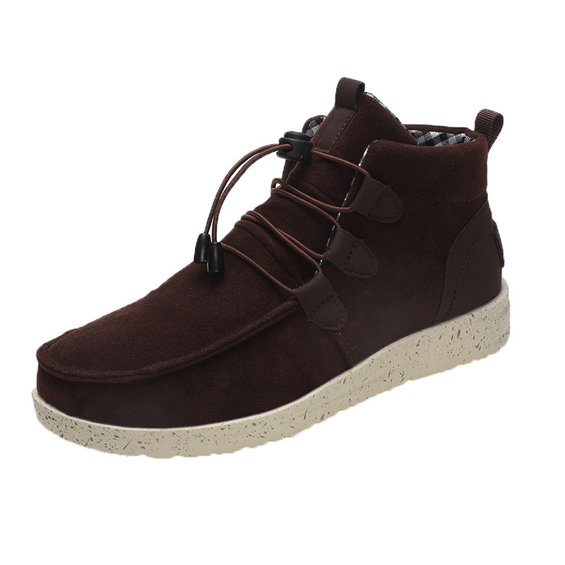 Mid-top sportschoenen met kwastjes en canvas vetersluiting, grote platte zool, enkele schoenen_voghion.com