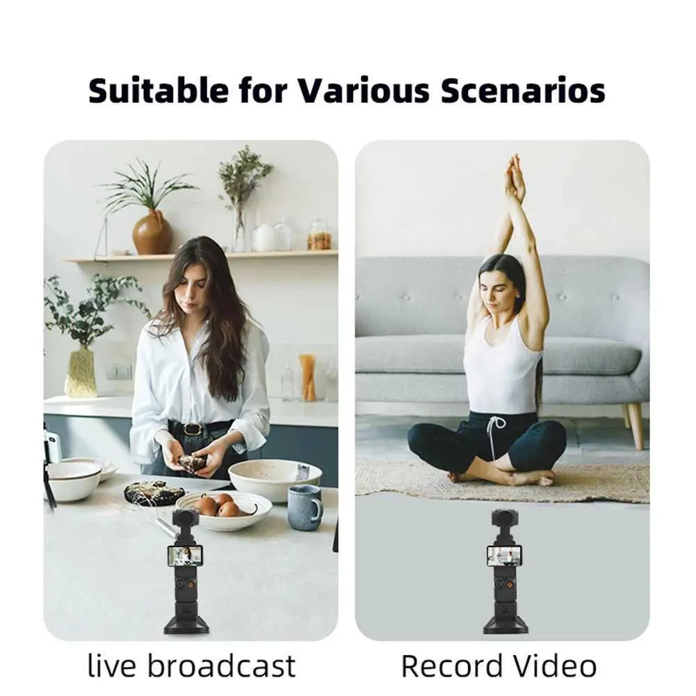 Stabilisatorer Bordkamerafeste Bærbar Gimbal-stabilisator Håndholdt basestativ Brakett for direktestrømming til OSMO Pocket 3_voghion.com