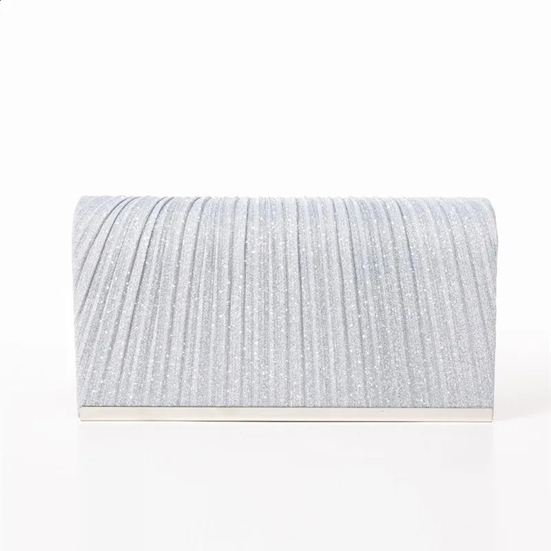 Pochette da sera da donna, borsa da sposa in cristallo, borsa da sposa con tracolla a catena, borsa a tracolla in paillettes color argento dorato_voghion.com