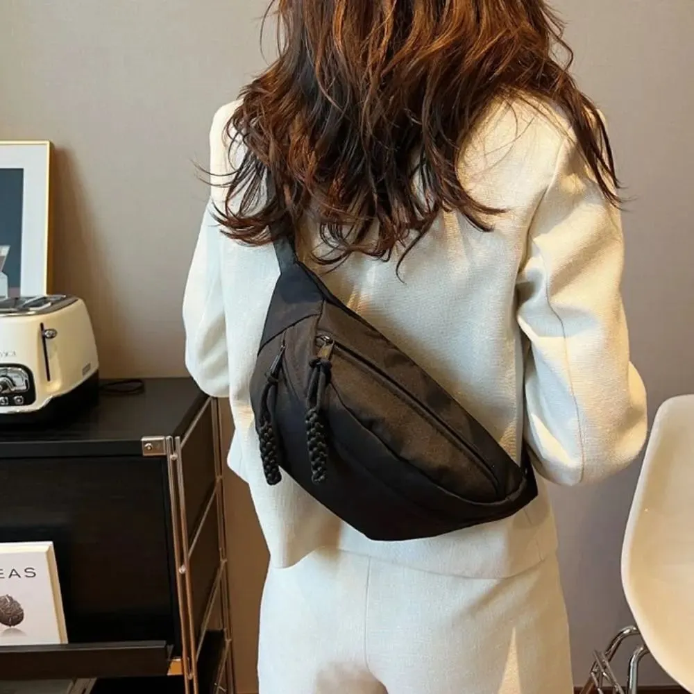 New Half Moon Women's Chest Oxford Cloth Waterproof Waist Bags Multifunctional Large Capacity Crossbody Bag Sport_voghion.com