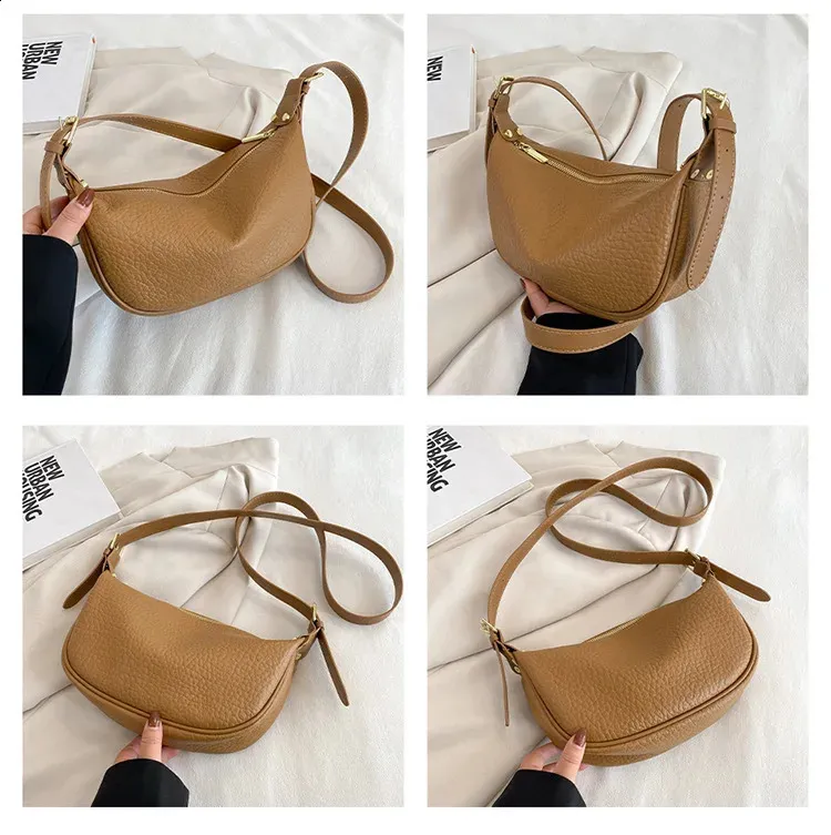 Geantă de umăr pentru femei, geantă de mână din piele naturală cu 3 straturi cu fermoar, geantă de mână din piele de vacă, geantă crossbody pentru femei, geantă de mână Hobos Messenger Tote_voghion.com