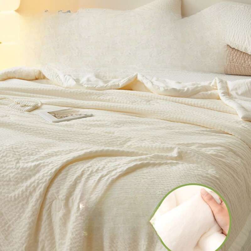 Summer 100% Cotton Air-conditioning Quilt; Machine Washable Cool Skin Quilt Core; Summer Single Use_voghion.com