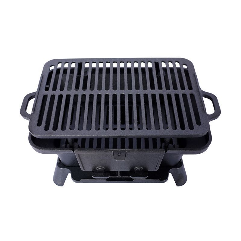 Portable Cast Iron BBQ Grill With Grate For Outdoor_voghion.com
