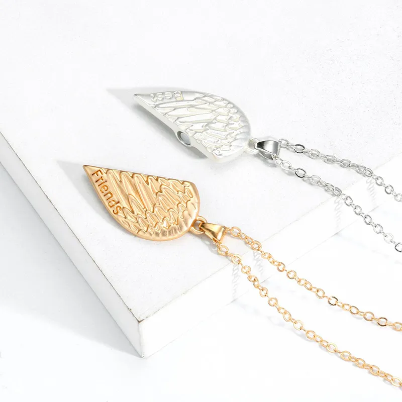 Wisiorki 2 szt. Modny magnetyczny naszyjnik dla par dla zakochanych gotyckie serce przyjaciel impreza prezent biżuteria akcesoria_voghion.com