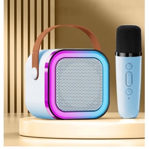 K12 Mini Karaoke Altoparlante audio wireless Microfono Bluetooth KTV portatile per la casa con 1 microfono_voghion.com