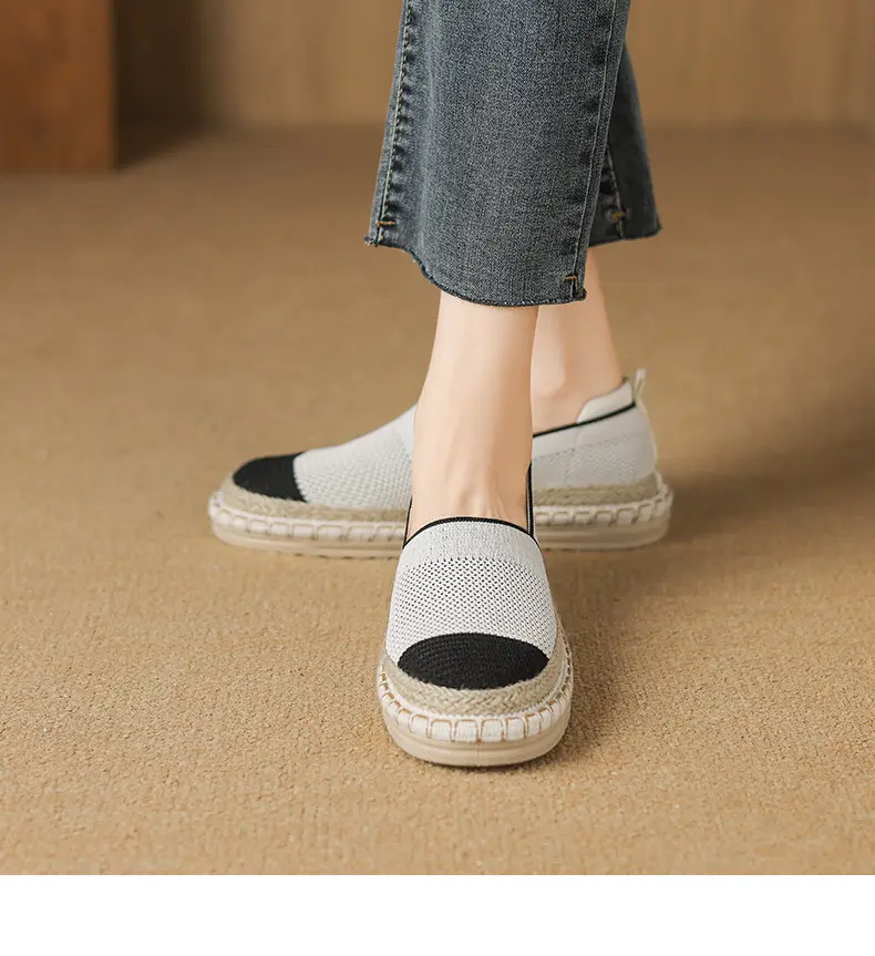 CMY Summer New Fly Woven Shoes Mesh Breathable Straw Fisherman Shoes_voghion.com