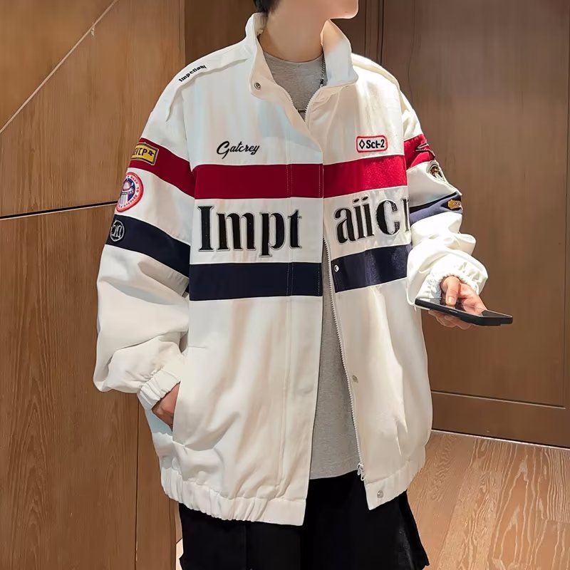 Baggy Racing Suit Trendy Baseball Jacket_voghion.com
