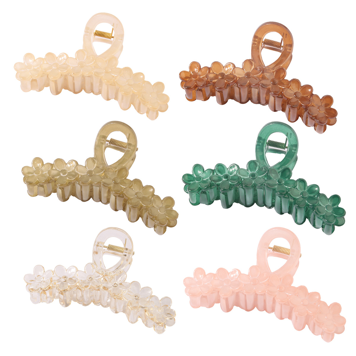 Cross-border new large petal clip flower clip simple and versatile hair shark clip hairpin back of the head claw clip_voghion.com