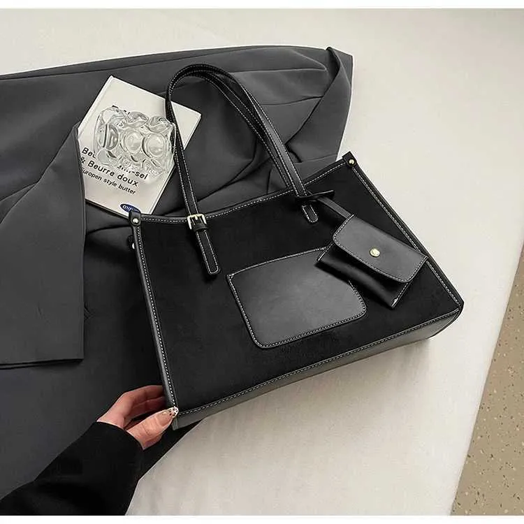 Women's Large Capacity Suede Shoulder Bag For Casual Commuting_voghion.com