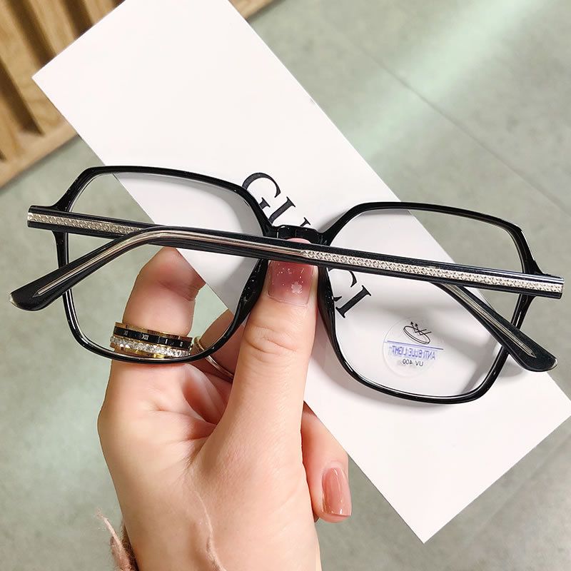 Nuovi occhiali grandi anti blu con luce piatta senza grado TR90, montatura per occhiali leggera e specchio incrociato 8280_voghion.com