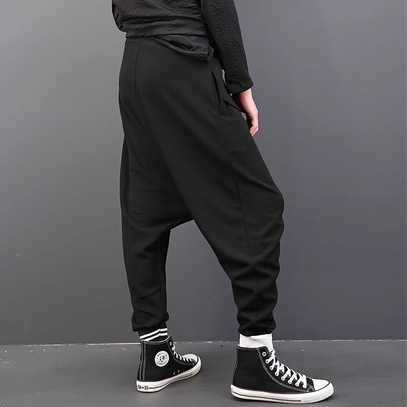 Abbigliamento Uomo Pantaloni casual uomo 2024 pantaloni harem larghi primavera spot stile uomo cavallo basso piedi larghi cavallo incrociato sottile_voghion.com