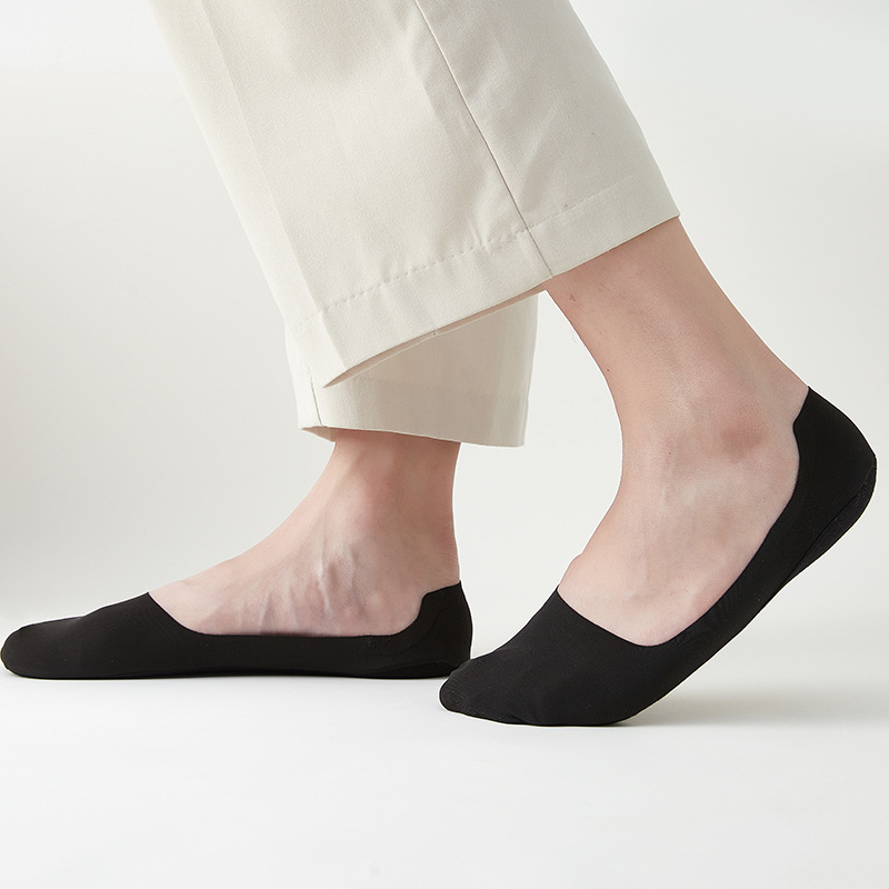 Herenbootje voor de zomer, gemaakt van ijszijde met een dunne katoenen onderkant, ondiep, onzichtbaar, ademend, zweetabsorberend, geurwerend en antislip._voghion.com