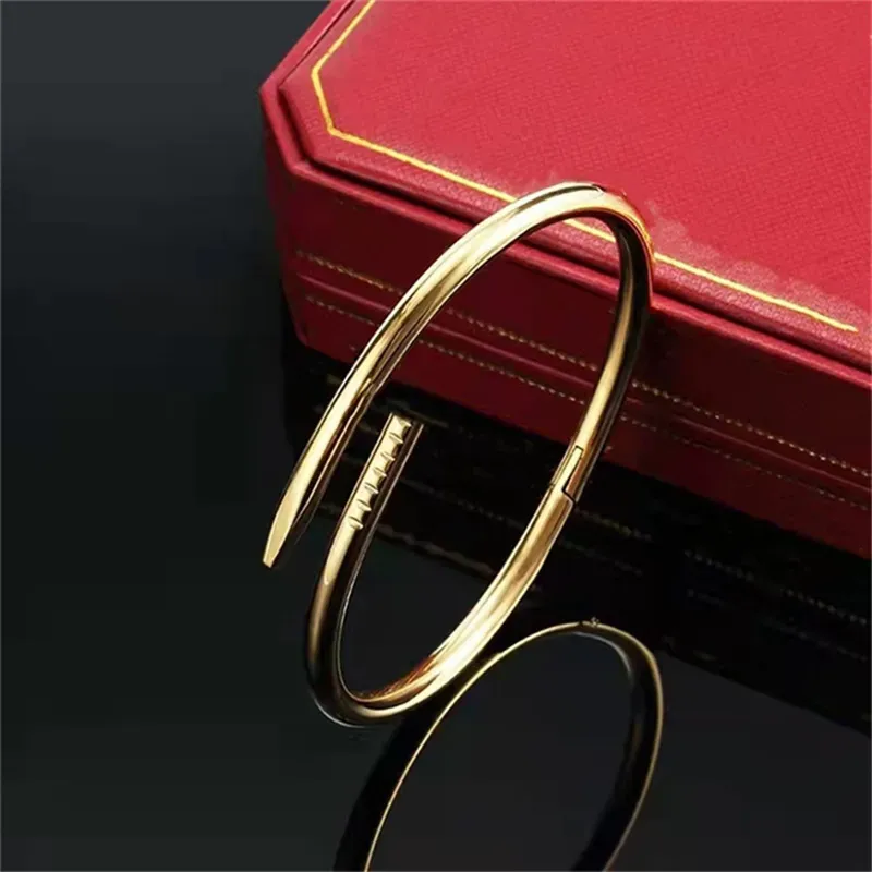 Náramek Love Nail Bracelet Designer Bangles pro ženy, pánské náramky z nerezové oceli, slitiny, pulsera, pulsery, pozlacené, zlaté, růžové_voghion.com